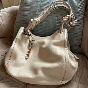 Luxury vanilla colored soft leather satchel!  Excellent condition!
